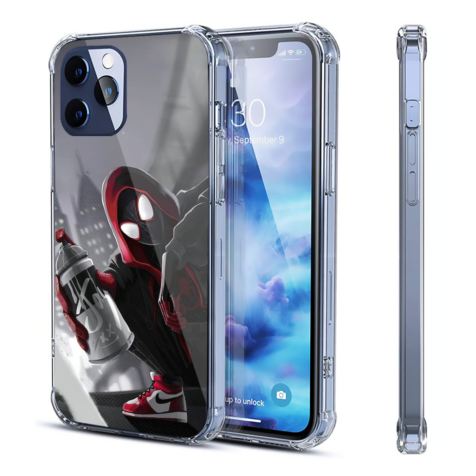 （画像用） Spider Man スパイダーマン 【iPhone 12シリーズ対応】透明スマホケース（クリアソフトケース）